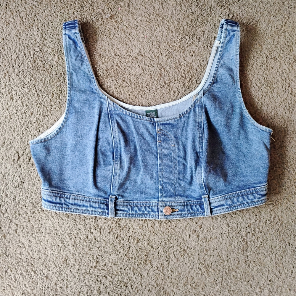 Wild Fable Blue Sleeveless Crop Tank Top